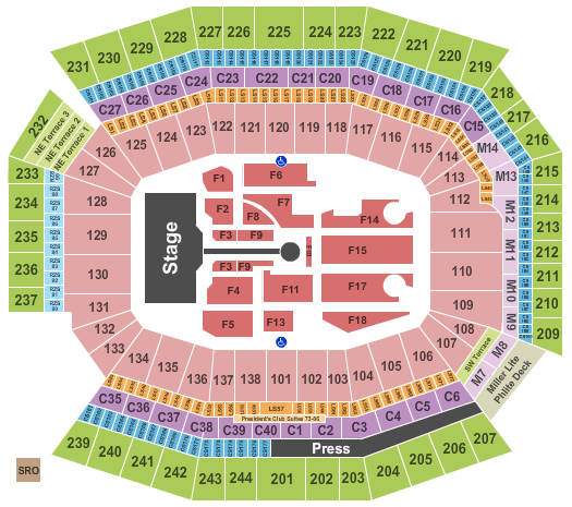Lincoln Financial Field Coldplay Seating Chart