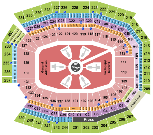 seating chart for Lincoln Financial Field - Ed Sheeran - eventticketscenter.com