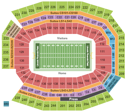 Lincoln Financial Field Standard Seating Chart