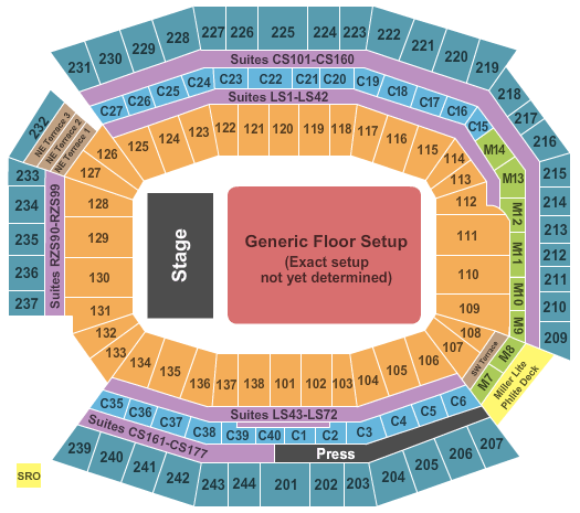 seating chart for Lincoln Financial Field - Generic Floor - eventticketscenter.com
