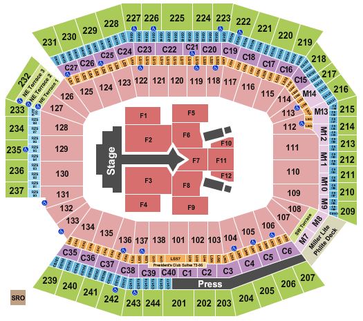 Lincoln Financial Field Justin Bieber Seating Chart