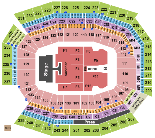 Financial Field Seating Chart