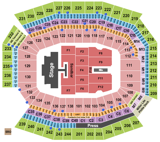 Lincoln Financial Field Kenny Chesney Seating Chart