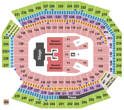 seating chart for Lincoln Financial Field - Luke Combs - eventticketscenter.com