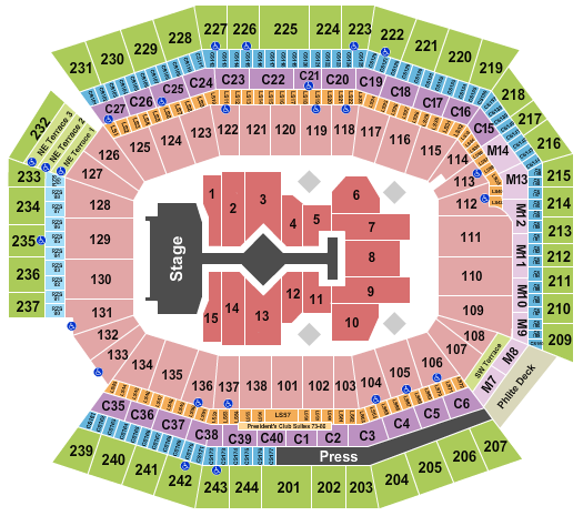 seating chart for Lincoln Financial Field - Taylor Swift 2022 - eventticketscenter.com
