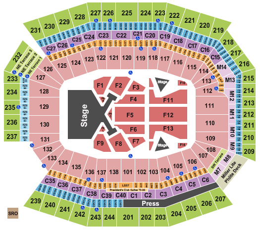 Lincoln Financial Field Taylor Swift 2018 Seating Chart
