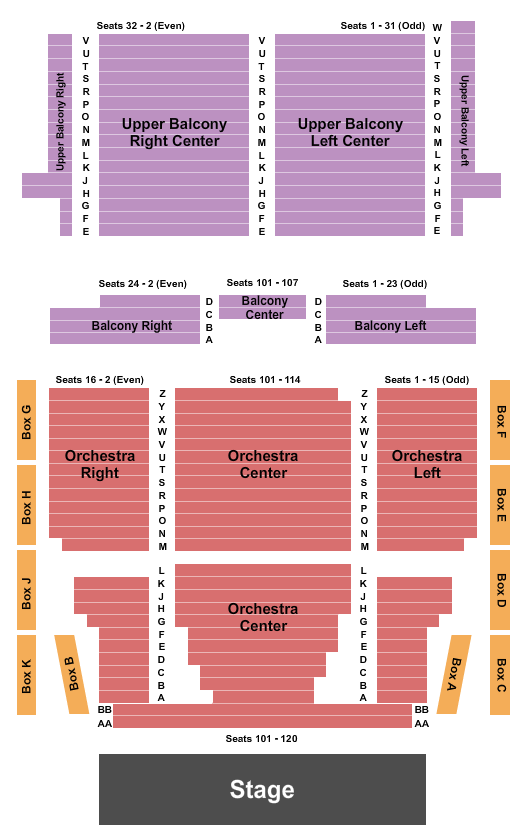 Lincoln Theatre - DC seating chart with row numbers