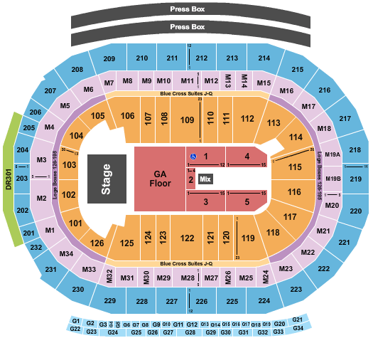 Little Caesars Arena Five Finger Death Punch Seating Chart