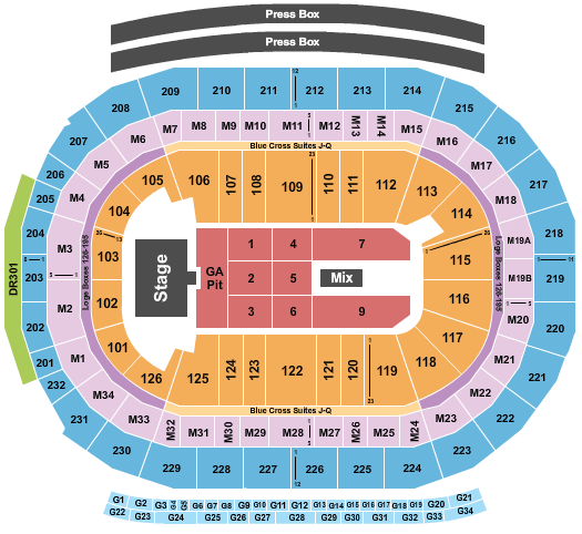 Little Caesars Arena Alan Jackson Seating Chart