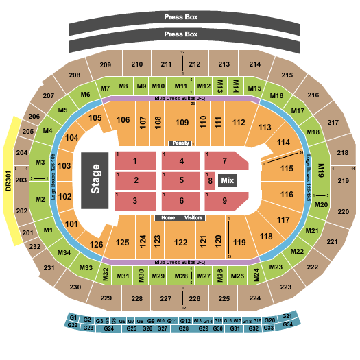 Seating Chart For Little Caesars Arena Detroit Michigan