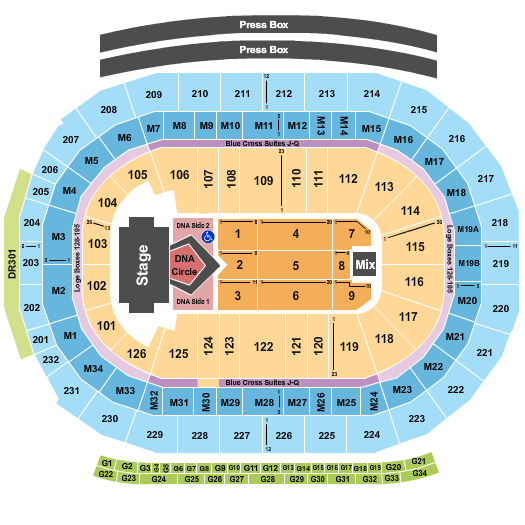 Little Caesars Arena Seating Chart Detroit