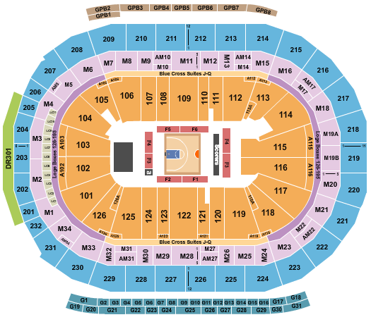Little Caesars Arena Basketball - Big3 Seating Chart