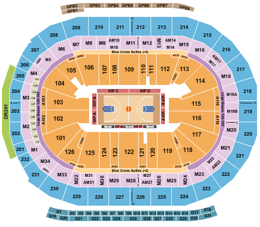 Little Caesars Arena Basketball - College Seating Chart