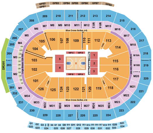 seating chart for Little Caesars Arena - Basketball - eventticketscenter.com
