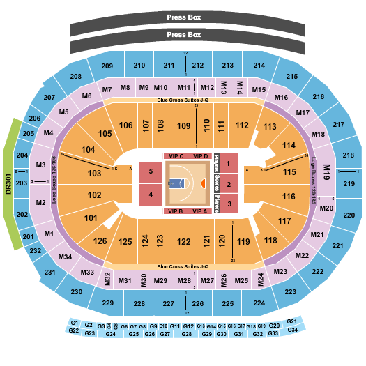 Little Caesars Arena Big3 Basketball Seating Chart
