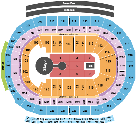 Little Caesars Arena Blake Shelton Seating Chart