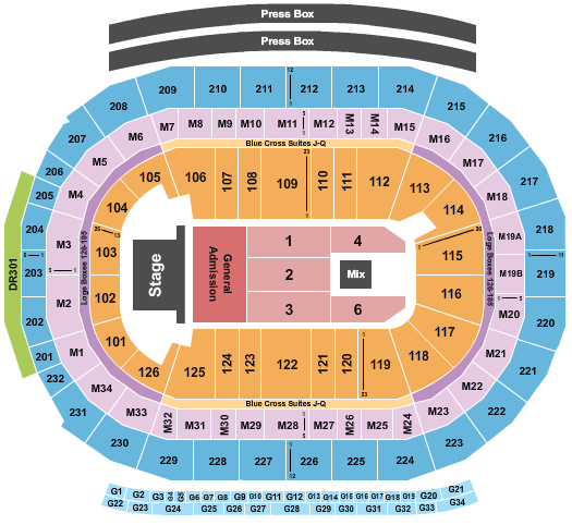 seating chart for Little Caesars Arena - Bruce Springsteen - eventticketscenter.com