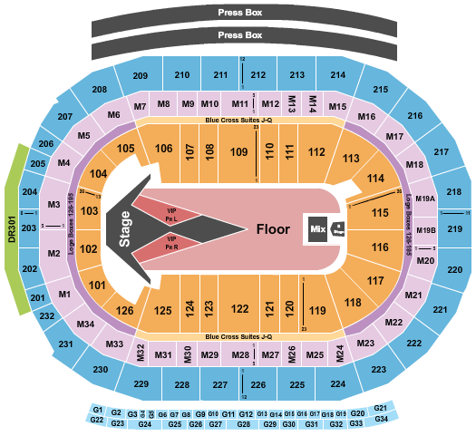 seating chart for Little Caesars Arena - Carrie Underwood 2 - eventticketscenter.com