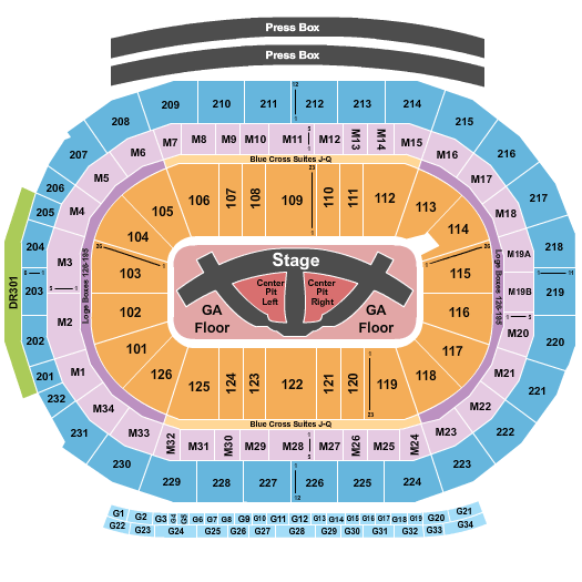 Little Caesars Arena Carrie Underwood Seating Chart