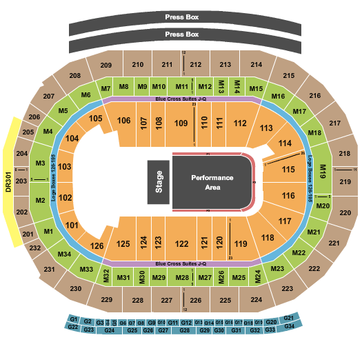 Little Caesars Arena Cirque - Crystal Seating Chart