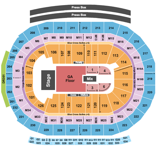 Little Caesars Arena Dead and Company Seating Chart