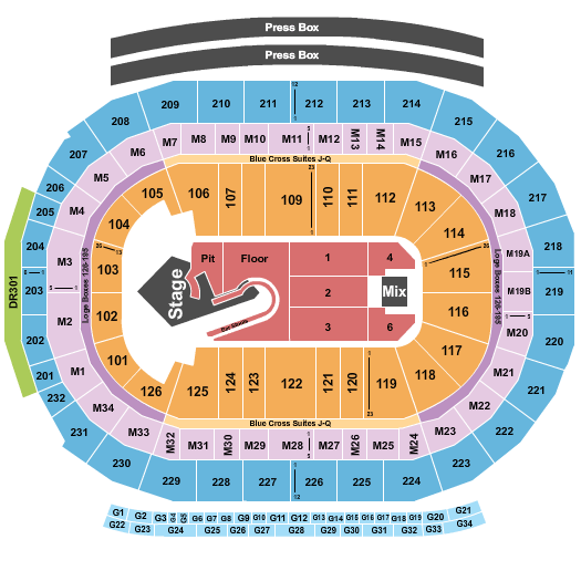 Little Caesars Arena Disturbed Seating Chart