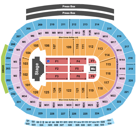Little Caesars Arena ELO Seating Chart
