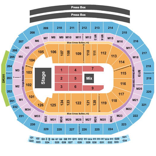 seating chart for Little Caesars Arena - Eagles - eventticketscenter.com