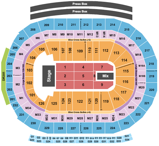 seating chart for Little Caesars Arena - Endstage-3 - eventticketscenter.com