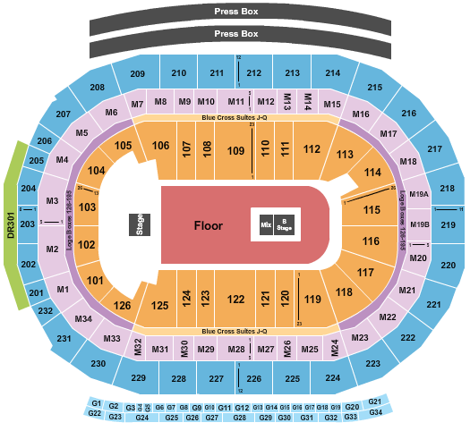 Little Caesars Arena Endstage GA Floor Seating Chart