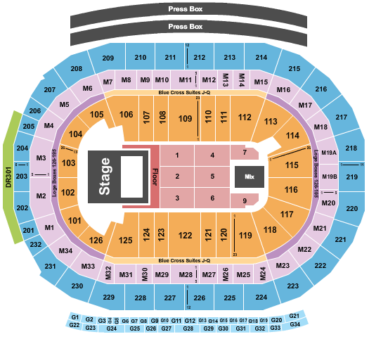 Little Caesars Arena Endstage Pit Seating Chart