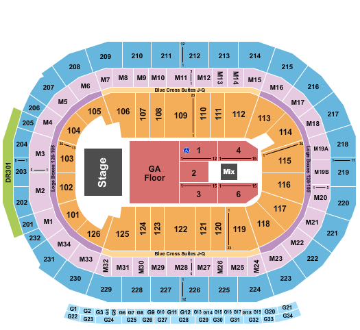 Little Caesars Arena Evanescence Seating Chart