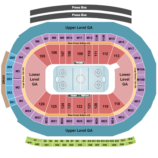 Little Caesars Arena Hockey - Great Lakes Invitational Seating Chart