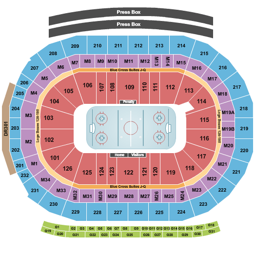 Red Wings Little Caesars Arena Seating Chart