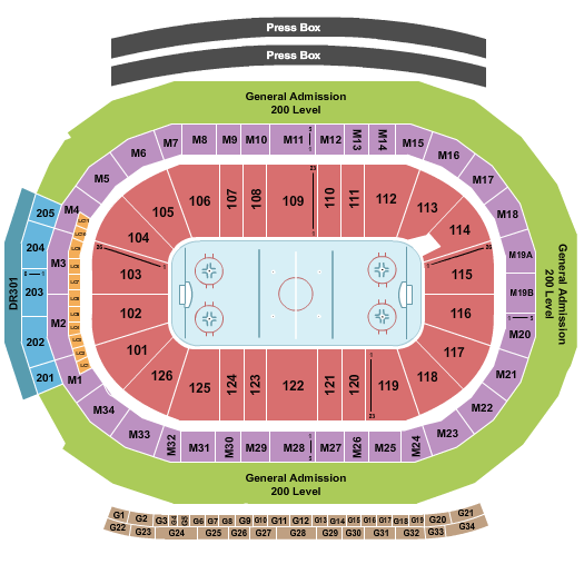 Little Caesars Arena Hockey GA 2 Seating Chart