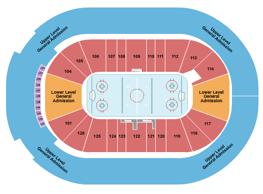 Little Caesars Arena Hockey GA Seating Chart