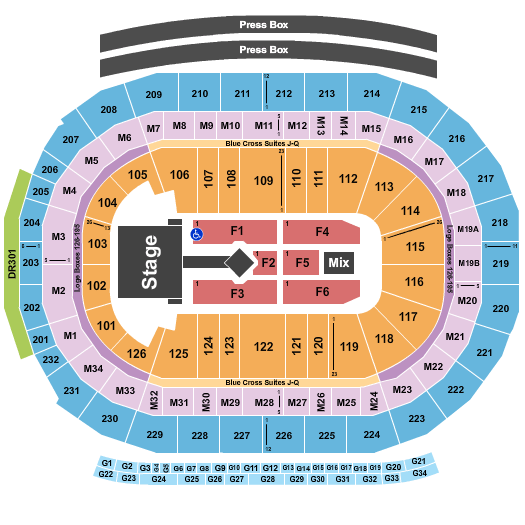 Little Caesars Arena J-Lo Seating Chart