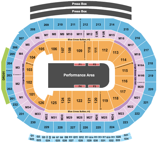 seating chart for Little Caesars Arena - Jurassic World - eventticketscenter.com