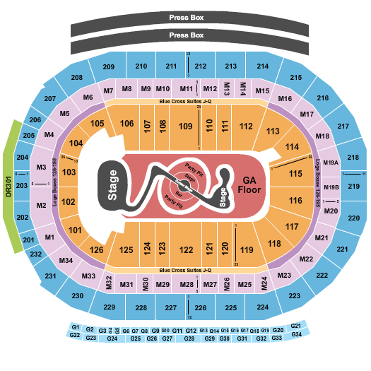 Little Caesars Arena Justin Timberlake Seating Chart