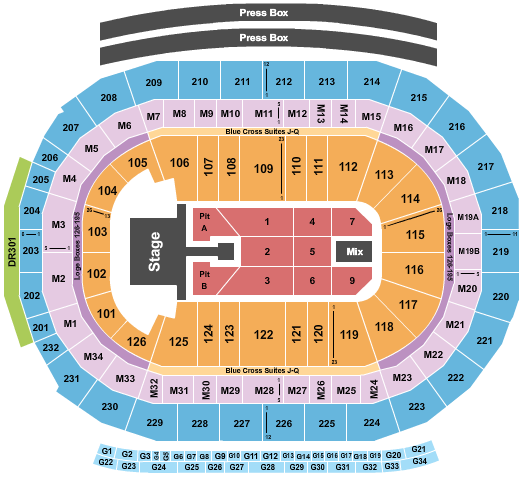 Little Caesars Arena Kane Brown Seating Chart