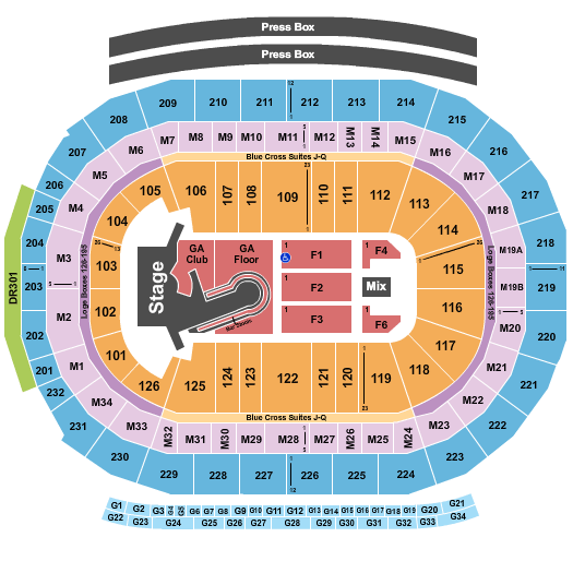 Little Caesars Arena Kelly Clarkson Seating Chart