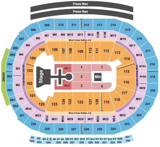 Little Caesars Arena Kingdom Tour Seating Chart