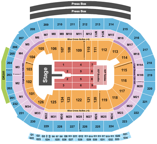 Little Caesars Arena Mary J. Blige Seating Chart