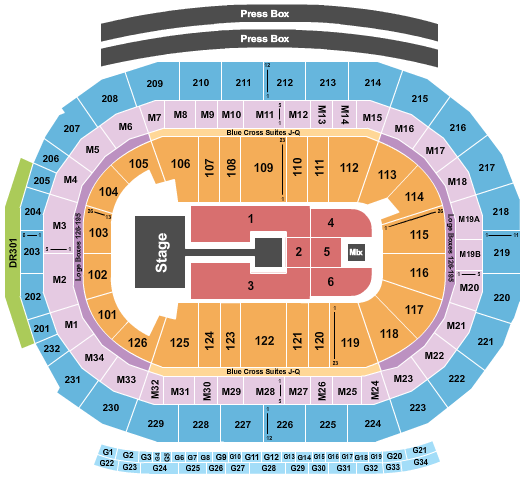 seating chart for Little Caesars Arena - Michael Buble-2 - eventticketscenter.com