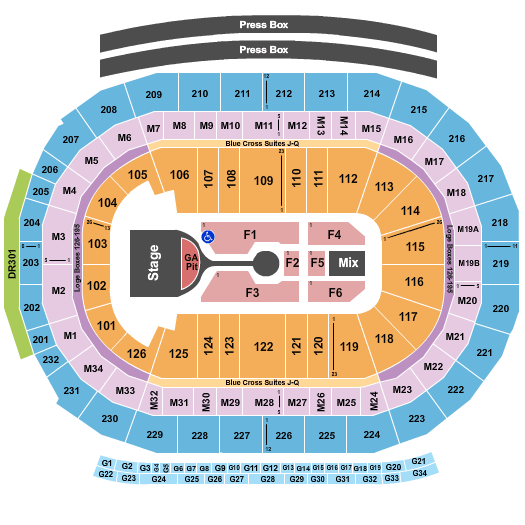 Little Caesars Arena Michael Buble Seating Chart
