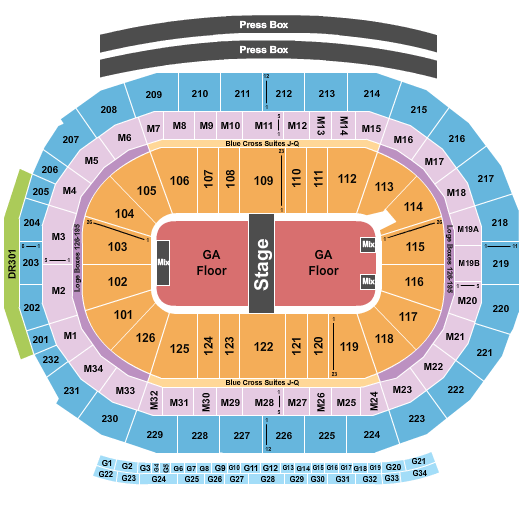 Little Caesars Arena Mumford and Sons Seating Chart