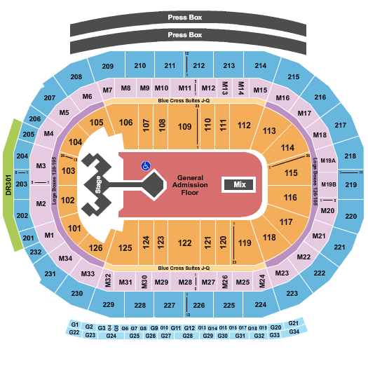 Little Caesars Arena Muse Seating Chart