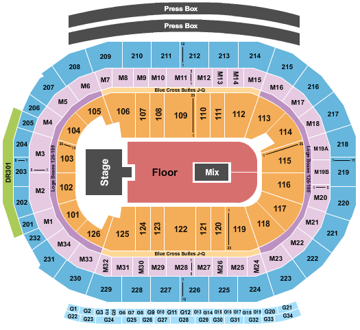 Little Caesars Arena NF Seating Chart