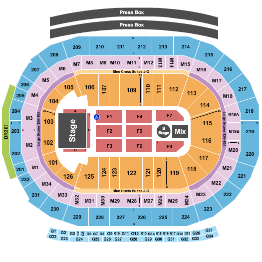 Little Caesars Arena NKOTB Seating Chart