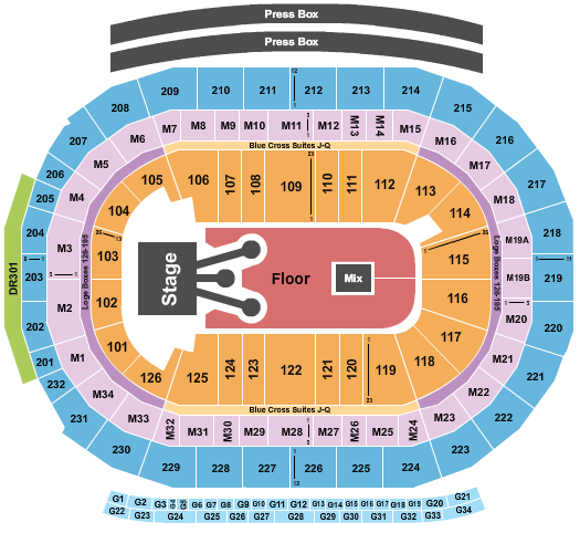 Little Caesars Arena Rod Wave Seating Chart